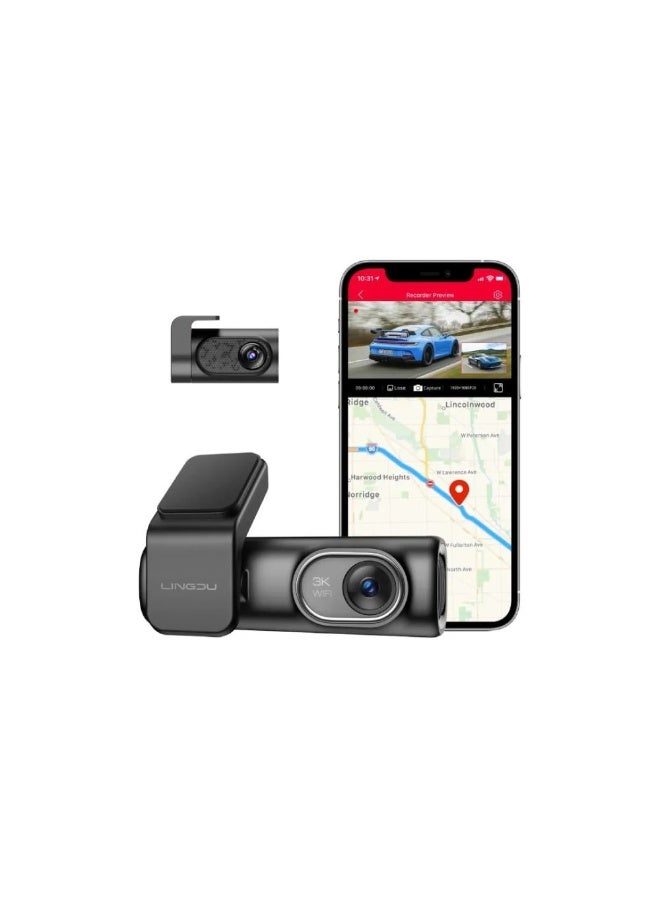 LINGDU D200 3K Car Dashcam – Dual HD Shooting and Smart Road Protection - Image 1