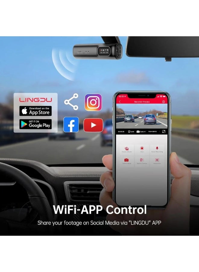 LINGDU D200 3K Car Dashcam – Dual HD Shooting and Smart Road Protection - Image 5