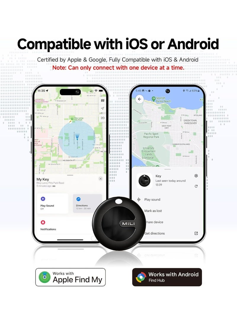MiLi MiTag Duo - Bluetooth Tracker for iOS or Android, Smart Air Tracking Tag/Key Finder/Luggage Tracker/Item Locator, Compatible with iOS Find My or Google Find Hub App, IP67 Waterproof (1 Pack) - Image 2