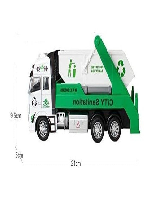 ISTOSY Friction Powered Sanitation Truck Toy for 3+ Years Old Kids Boys Girls Die Cast Alloy Pull Back Vehicles Birthday Gift (Multicolor) - Image 3