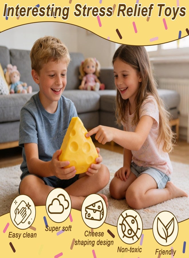 Cevly Big Taba Squishy Cheese,Squeeze Toys Cheese Block for Stress & Anxiety Relief,Slow Rising Fidget Sensory Toy for Adults and Kids,Perfect for Focus & Fun - Image 3