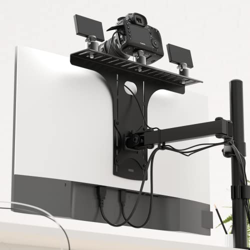 HumanCentric DSLR Monitor Mount Large Desk Camera Mounting Light Webcam Microphone Shelf for Monitor VESA Arm Replace Clamp Tripods 100x100mm Patterns Aluminum Hardware Included - Image 3
