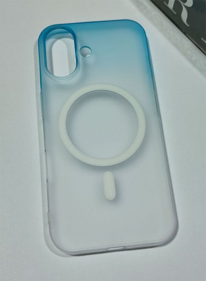 MagSafe Case for iPhone 16, Slim Semi-Transparent Case, Shockproof, Scratch and Fingerprint Resistant, Supports Magnetic Wireless Charging - Blue - Image 4