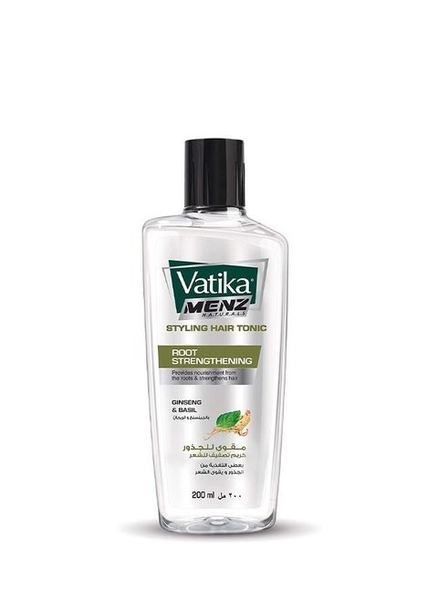 Vatika Naturals Menz Root Strengthening Styling Hair Tonic | Ginseng & Basil | Prevents Hair Loss | For Sleek & Stylish Look- 200 ml