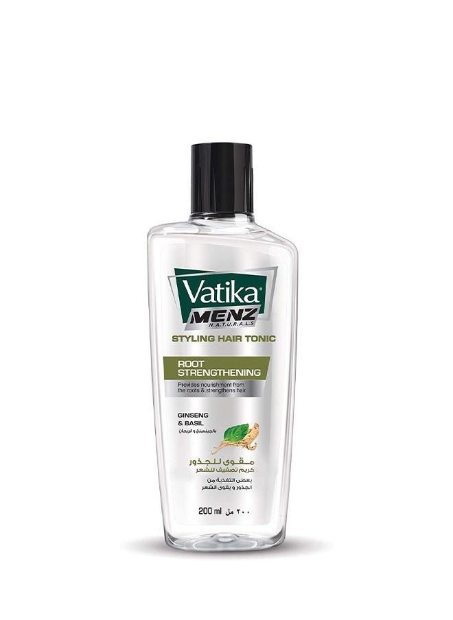 Vatika Naturals - Vatika Naturals Menz Root Strengthening Styling Hair Tonic | Ginseng & Basil | Prevents Hair Loss | For Sleek & Stylish Look- 200 ml - Image 1