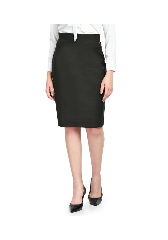 Exude Olive Solid Pencil Skirt for Women - Image 1