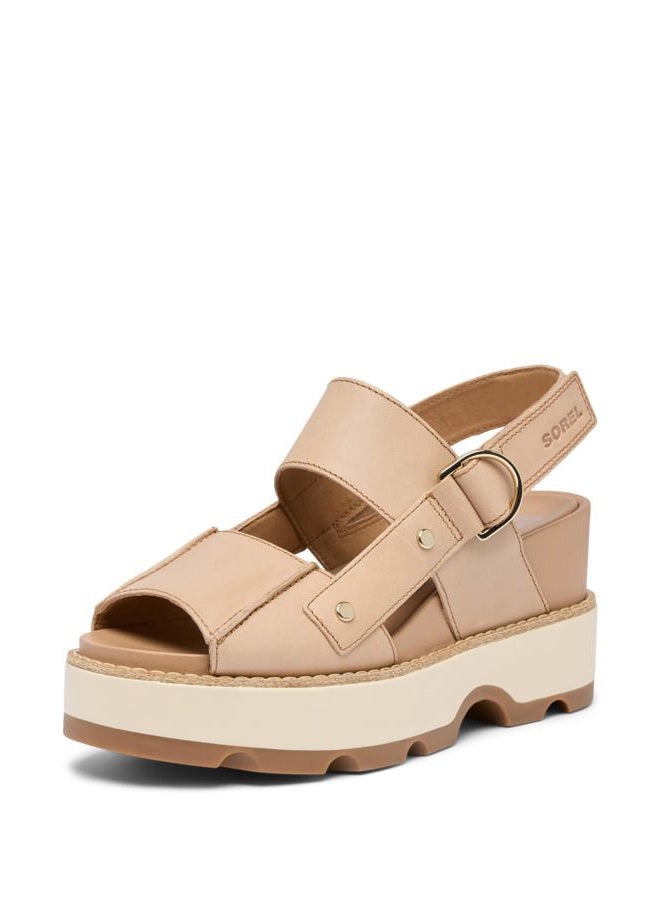 Women's Joanie IV Sandal Wedge, Honest Beige/Gum, 39 EU