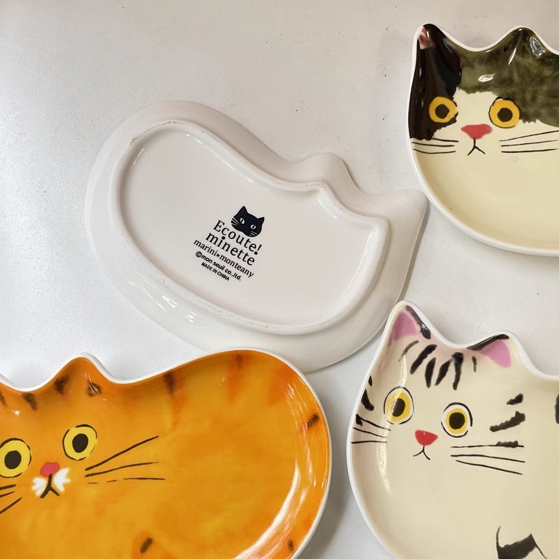 2 Pcs Japanese Style Cat Illustration Ceramic Sauce Dish Kitten Series Plate For Snack Soy Sauce Storage Spoon Rest Home Kitchen Decorative - Image 2