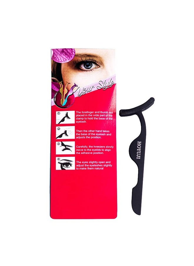 HOYUJI - False Eyelash Curler Eyelash Extender Silicone Cover Tweezer Eyebrow Eyelash Tweezer Remove Magnetic Eyelashadjust And Repair Eyelashes (Black) - Image 1