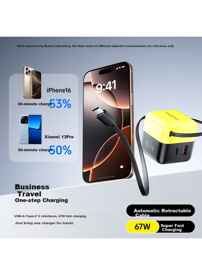 Double Magic Beemo 67W Gan Fast Charger For Apple 16, Huawei Mate 70, Mobile Phones, Tablets, Laptops, Macbook Pro - Image 1