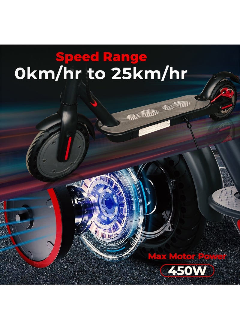 Sparnod Fitness S8 Foldable Electric Scooter for Adults – 25 km/h Max Speed, 25 km Max Range, 450W Peak Motor, Bluetooth App Control, 8.5" Solid Tyres, Dual Brakes, IP54 Waterproof, Lightweight Urban Commute eScooter  - Image 3
