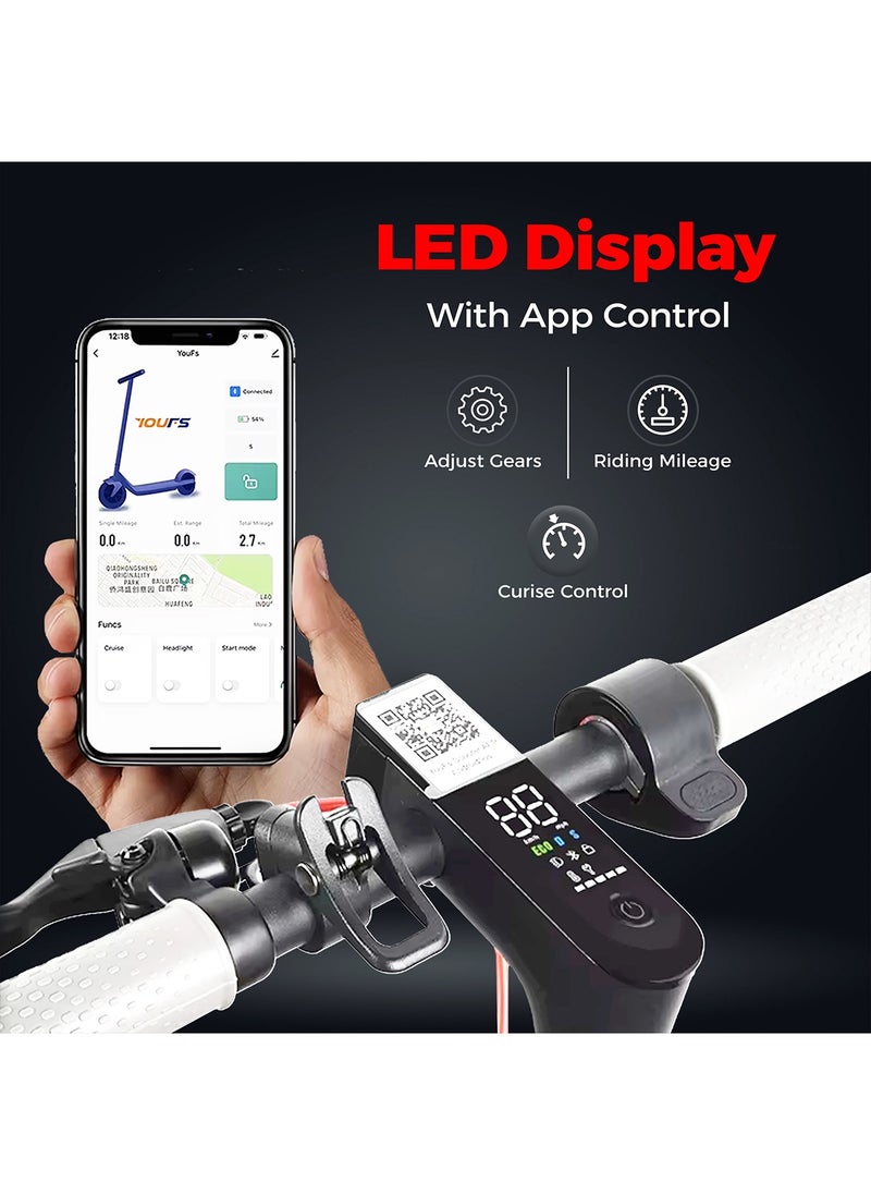 S8 Foldable Electric Scooter for Adults – 25 km/h Max Speed, 25 km Max Range, 450W Peak Motor, Bluetooth App Control, 8.5" Solid Tyres, Dual Brakes, IP54 Waterproof, Lightweight Urban Commute eScooter