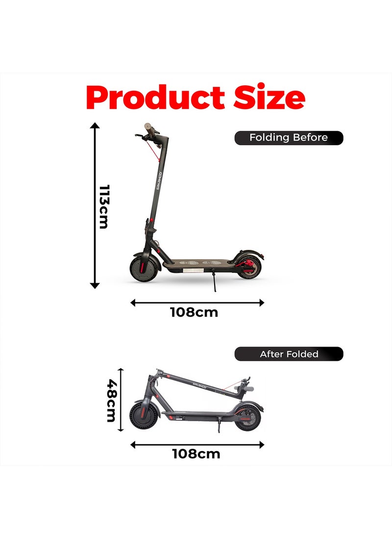 S8 Foldable Electric Scooter for Adults – 25 km/h Max Speed, 25 km Max Range, 450W Peak Motor, Bluetooth App Control, 8.5" Solid Tyres, Dual Brakes, IP54 Waterproof, Lightweight Urban Commute eScooter