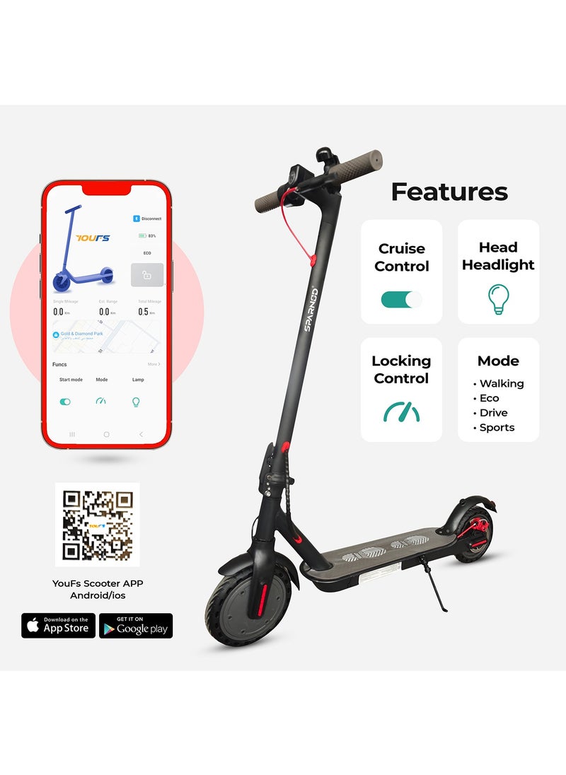 S8 Foldable Electric Scooter for Adults – 25 km/h Max Speed, 25 km Max Range, 450W Peak Motor, Bluetooth App Control, 8.5" Solid Tyres, Dual Brakes, IP54 Waterproof, Lightweight Urban Commute eScooter