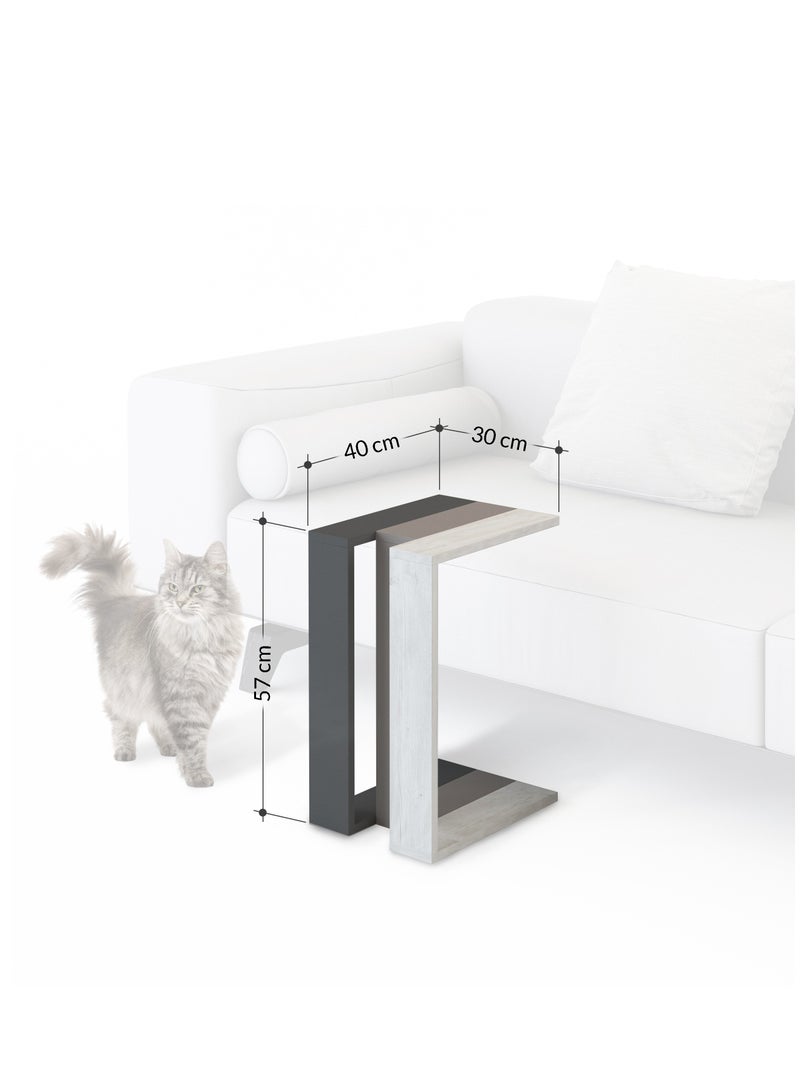 Mourah Home Muju C Side Table | Multifunctional Living Room Space Saving Side Table | 57x40x30cm | Coffee Table | Side End Table | Modern Design Furniture (White) - Image 3