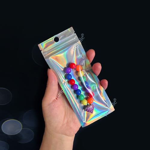 Trunple Smell Proof Bags & Resealable Foil Pouch Bag [100 PCS ] Great for Party Favor Food Storage (Holographic Color, 2.4x5.9") - Image 4