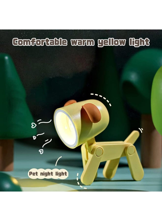 Kimaya Cute Animal Shape Night Light Adorable Mini Led Table Desk Lamp Decorative Nightstand Animal Keyboard Lamps with Smart Gadget Mobile Holder Stand with Movable Legs (Yellow Dog) - Image 5