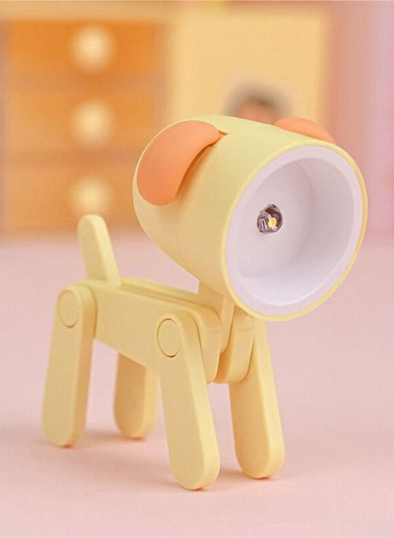 Kimaya Cute Animal Shape Night Light Adorable Mini Led Table Desk Lamp Decorative Nightstand Animal Keyboard Lamps with Smart Gadget Mobile Holder Stand with Movable Legs (Yellow Dog) - Image 1