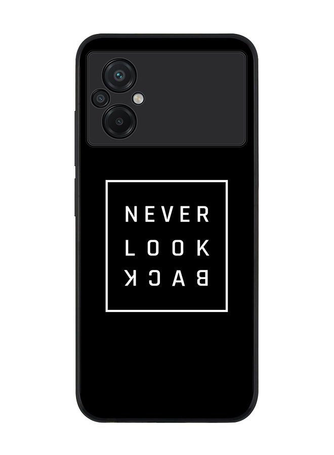 Stylizedd Rugged Black edge case for Xiaomi Poco M5 Slim fit Soft Case Flexible Rubber Edges Anti Drop TPU Gel Thin Cover - Never look back - Image 1