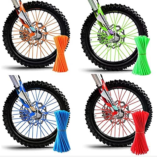 OXLLONE 72Pcs Spoke Skins Universal Spoke Covers Bicycle Motocross Wheels Covers Replacement for 8 to21 Inchs Rim Wraps Decoration Dirt Bike Wheelchair Motorcycle BMX MTB Light blue/Sky Blue - Image 3