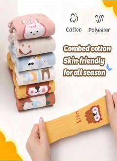 iMissiu 6 Pairs Toddler Socks, Non Slip Grip Socks, Anti Slipper Baby Socks For 0-12 Month Infant Girls Boys  - Image 5