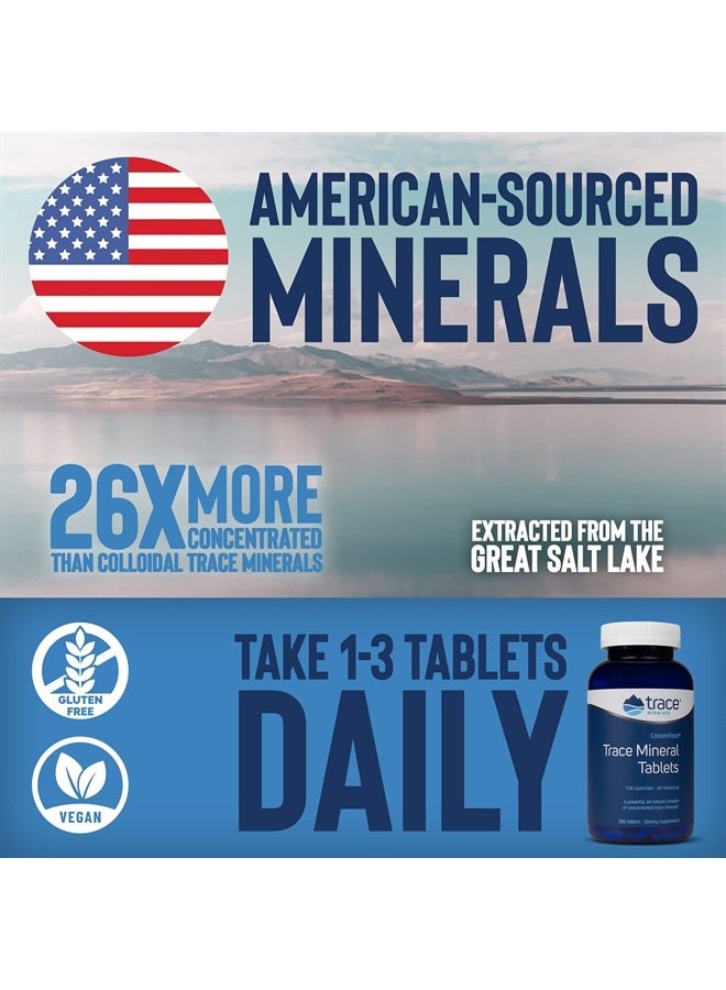Trace Minerals ConcenTrace Tablets | Full Spectrum Ionic Minerals Dietary Supplement | Magnesium, Chloride, Potassium | Low Sodium Energy, Electrolytes, Hydration | 300 Tablets - Image 4
