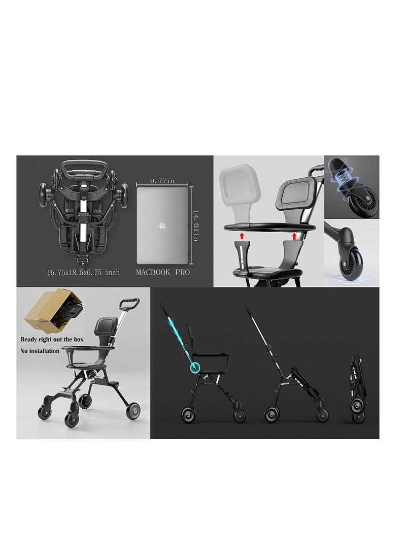 New Pocket Stroller for Travel Stroller for Airplane Portable Compact Airport Stroller Small Stroller for Toddler Travel  All Terrain Mini Stroller for  for Upto 65 Lbs. - Image 4