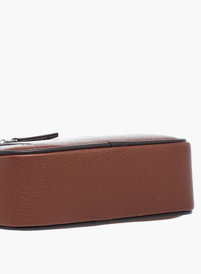 DUCHINI TAN Textured Pouch with Zip Closure for Men | Best Price UAE