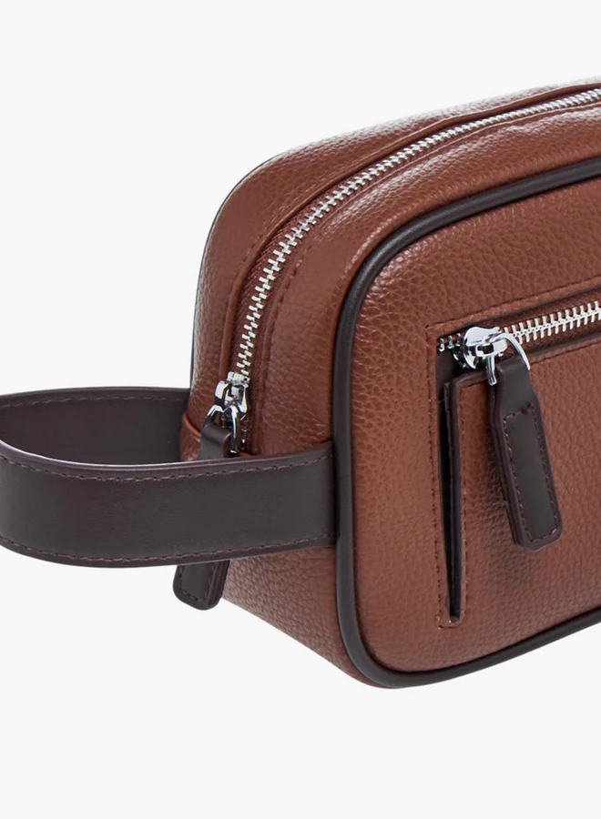 DUCHINI Textured Pouch with Zip Closure