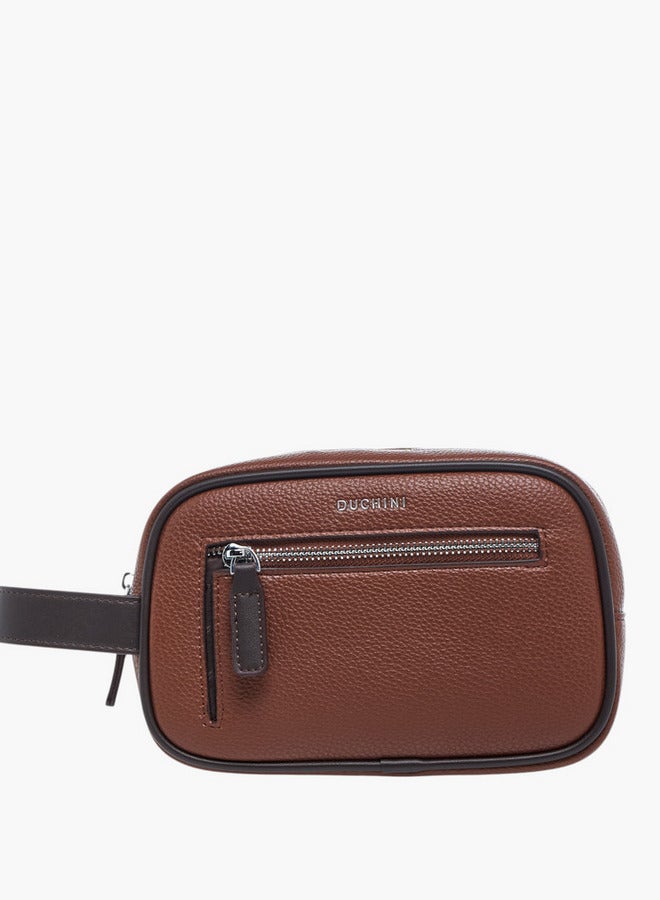 DUCHINI Textured Pouch with Zip Closure - Image 1