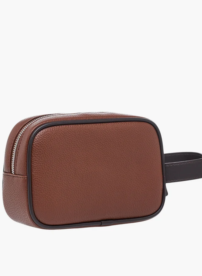 DUCHINI TAN Textured Pouch with Zip Closure for Men | Best Price UAE