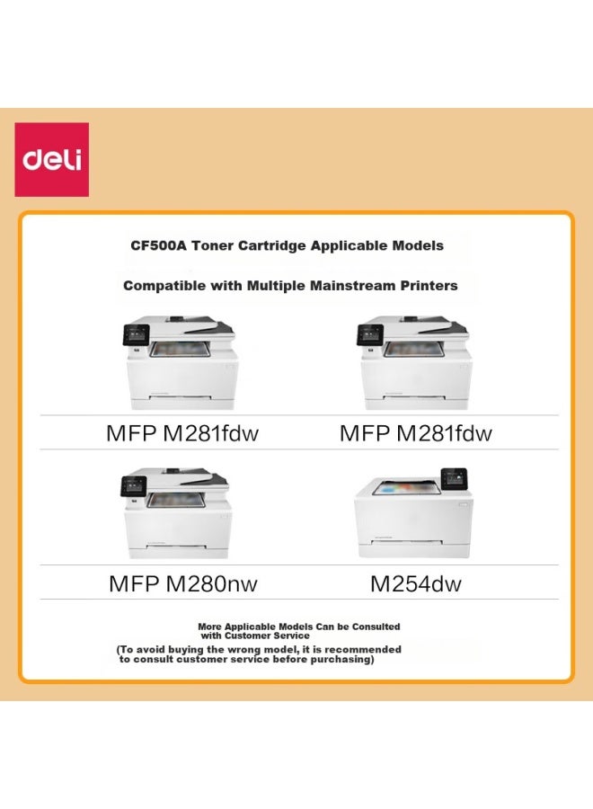 Deli Cf500a+ Toner Cartridge 202a, Compatible With Hp M281fdw, 254dw, 254nw, 281fdn, 280nw, 281cdw, 281fdn, 254dn Printers, Black Toner Cartridge