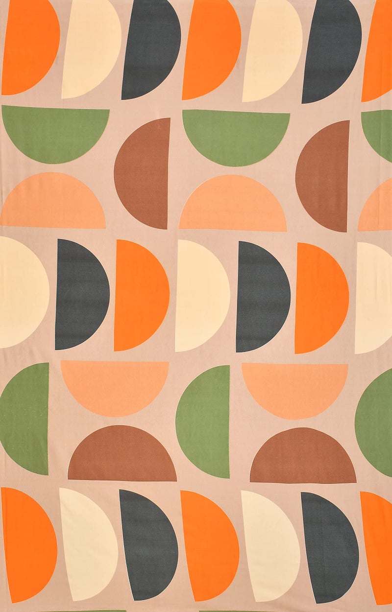 Castiqa Microfiber Fabric Abstract Design 8 Pcs Diwan Set Covers of 1 Bedsheet 2 Bolster Covers 5 Cushion Covers (Cream Chains) - Image 2