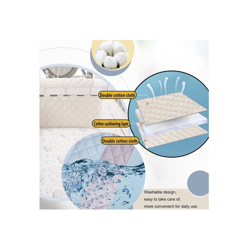 Barakah غطاء حافة سرير الأطفال، واقي سرير الأطفال، حشوة ناعمة لجوانب سرير الأطفال، غطاء حافة سرير الأطفال مبطن مضاد للعض، واقي سرير مزدوج الجوانب، واقي سرير مبطن، مع حبل ربط، مشمش 360 * 30 سم - Image 3