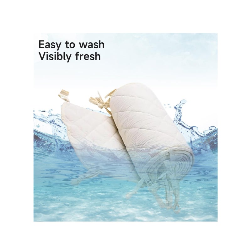 Barakah غطاء حافة سرير الأطفال، واقي سرير الأطفال، حشوة ناعمة لجوانب سرير الأطفال، غطاء حافة سرير الأطفال مبطن مضاد للعض، واقي سرير مزدوج الجوانب، واقي سرير مبطن، مع حبل ربط، مشمش 360 * 30 سم - Image 4