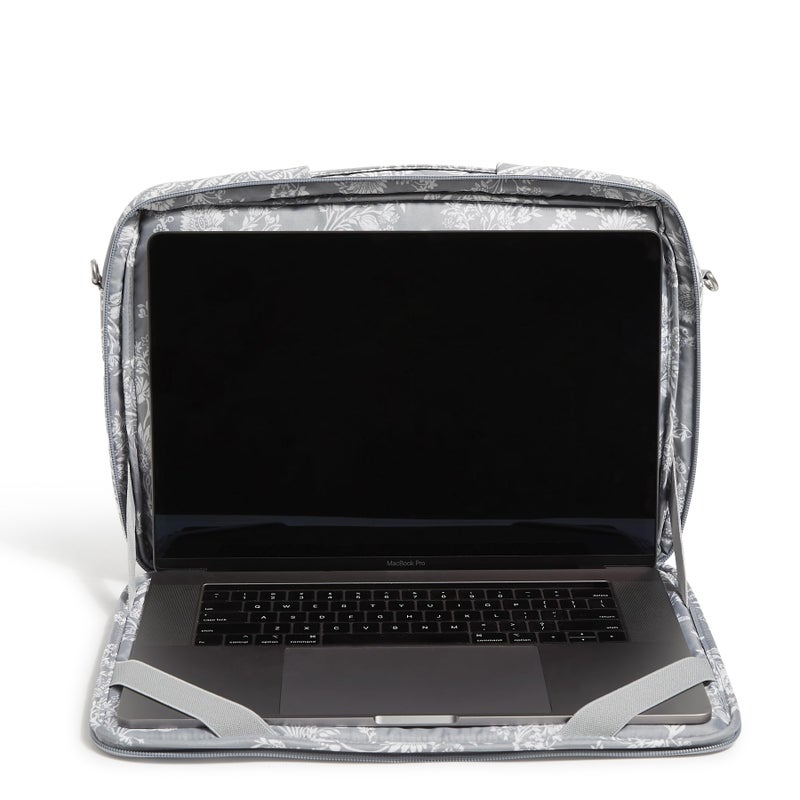 Vera Bradley Performance Twill Laptop Crossbody Workstation, Cloud Gray Paisley - Image 4
