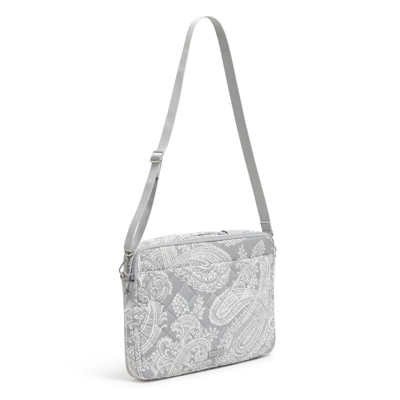Vera Bradley Performance Twill Laptop Crossbody Workstation, Cloud Gray Paisley - Image 2