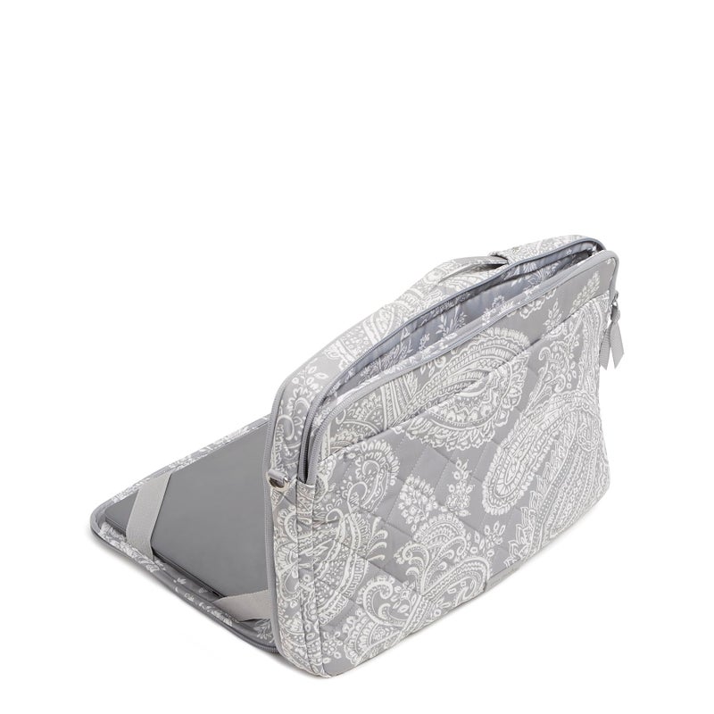 Vera Bradley Performance Twill Laptop Crossbody Workstation, Cloud Gray Paisley - Image 3