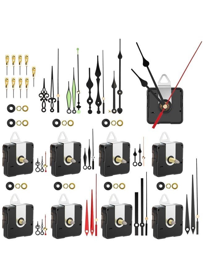 EEEKit Quartz Clock Mechanisms Battery Powered, 9PCS Clock Movement Replacement with 12 Decorative Hands for Home Decor - Image 1