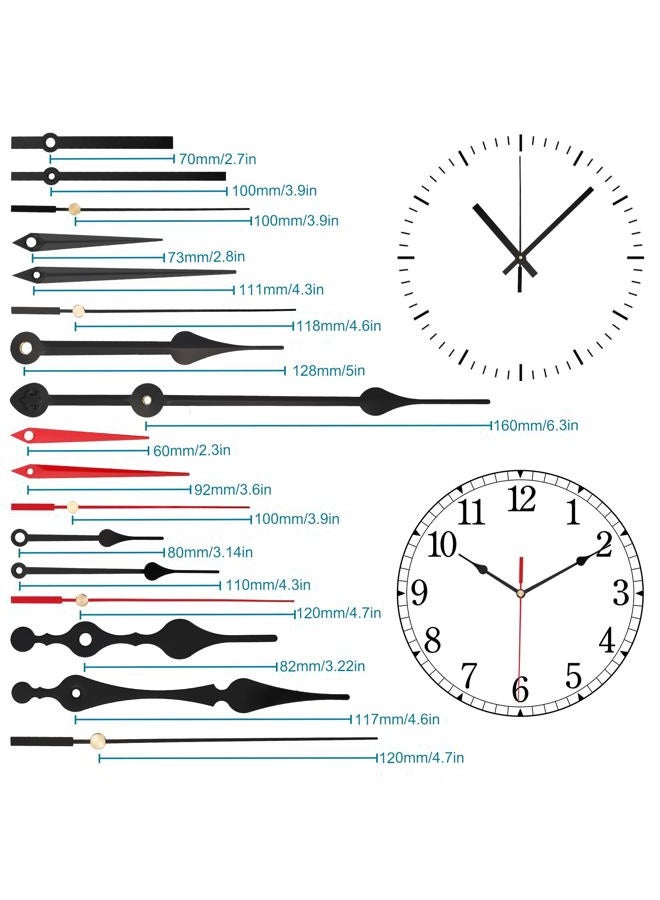 EEEKit Quartz Clock Mechanisms Battery Powered, 9PCS Clock Movement Replacement with 12 Decorative Hands for Home Decor - Image 4