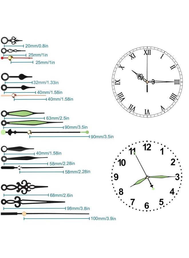 EEEKit Quartz Clock Mechanisms Battery Powered, 9PCS Clock Movement Replacement with 12 Decorative Hands for Home Decor - Image 3