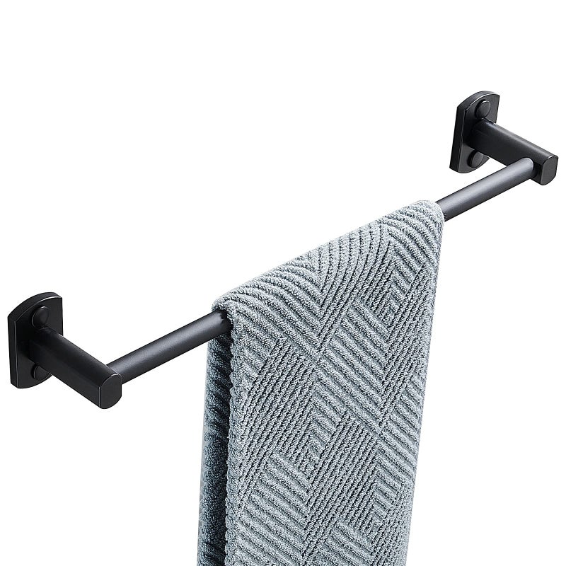 Dancrul Black Towel Bar Hand Towel Rack for Bathroom Wall Mounted Towel Hanger Kitchen Bath Towel Holder Toilet Towel Rod 16 Inch
