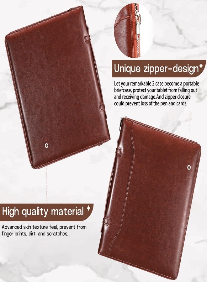 E NET-CASE Case for Remarkable 2 Tablet 10.3 inch (2020 Released) - Business Handheld Design Upgraded PU Leather Cover for Remarkable 2 Digital Paper with Zipper & Pen Holder (Brown) - Image 4