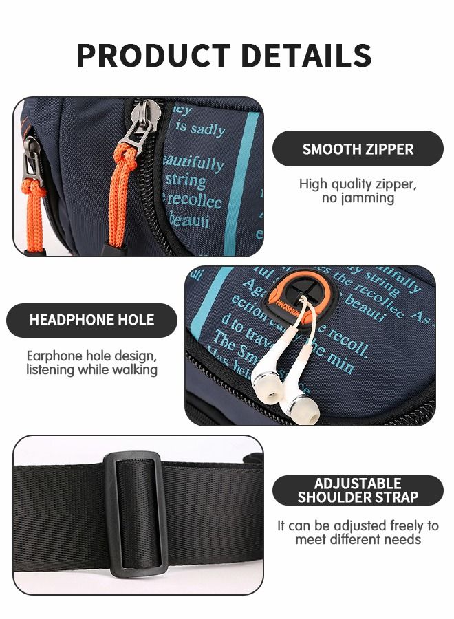 GROIC Large Crossbody Pack with 5-Zipper Pockets,Running Waistpack,Multifunctional Outdoor Bodypack,Riding Cross Bag,Mountaineering Premium Fashion Waist Pack  - Image 4