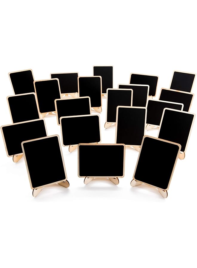 إيروريكس مجموعة من 20 لوح طباشير خشبي صغير لبطاقة الأسعار للحفلات وحامل اسم البوفيه ولوحة طباشير لحفلات الزفاف - Image 1