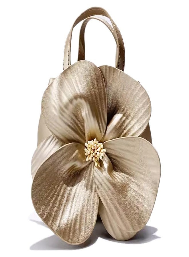 CUXVA Mini Flower Evening Purse Bridal Clutch for Wedding PU Leather Evening Handbag with Chain Wedding Party Prom - Image 1