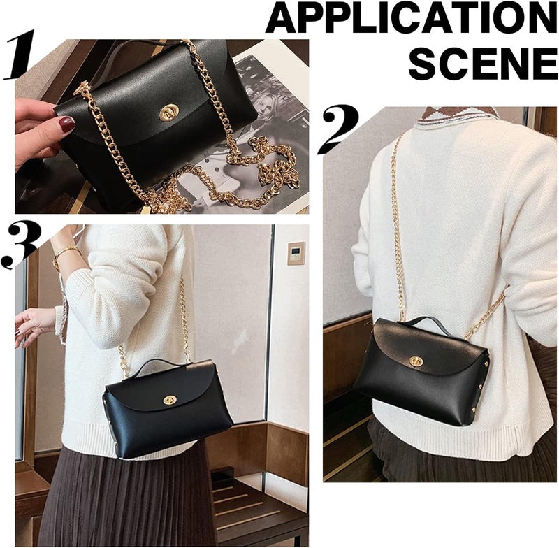comfrt 23pcs DIY Leather Bag Making Set, Shoulder Bag Making Materials for Beginner Handmade Craft Purse Making Kit Including Bag Chains Bottom Rivets Locks Handbag Making Accessories, 7.8×4.7 Inch - Image 4