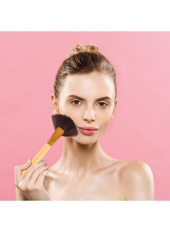 SKINPLUS - Natural Cosmetic Brush Set With Pouch Case (Pack Of 24) Golden - Image 1