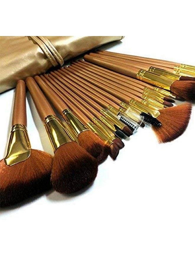 Natural Cosmetic Brush Set With Pouch Case (Pack Of 24) Golden - pzsku/ZCB3173D38252025FBAE7Z/45/_/1690022403/d0628d14-e2de-4f4f-aedd-8019c12de31d