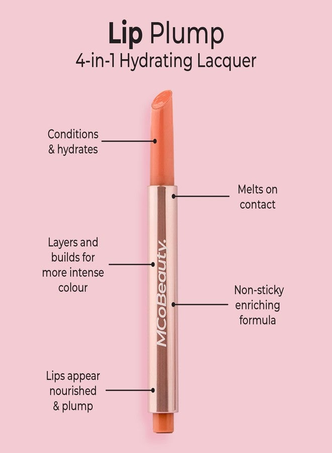 MCoBeauty Lip Plump 4-in-1 Hydrating Lacquer, Luella Nude Melon, Moisturizing Gloss for Soft Lips, Vegan, Cruelty Free Cosmetics - Image 2